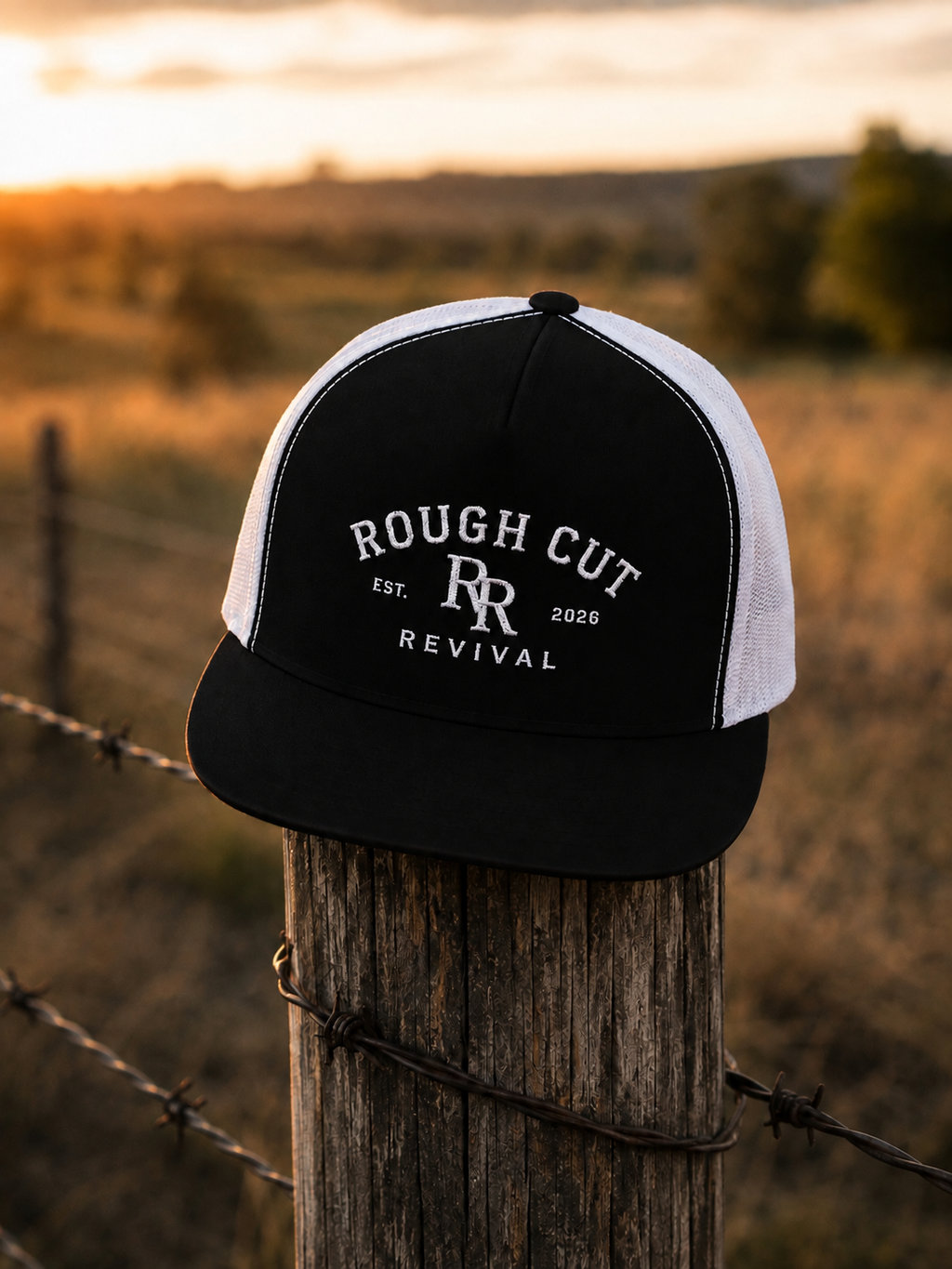 Embroidered Rough Cut — Flatbill Snapback