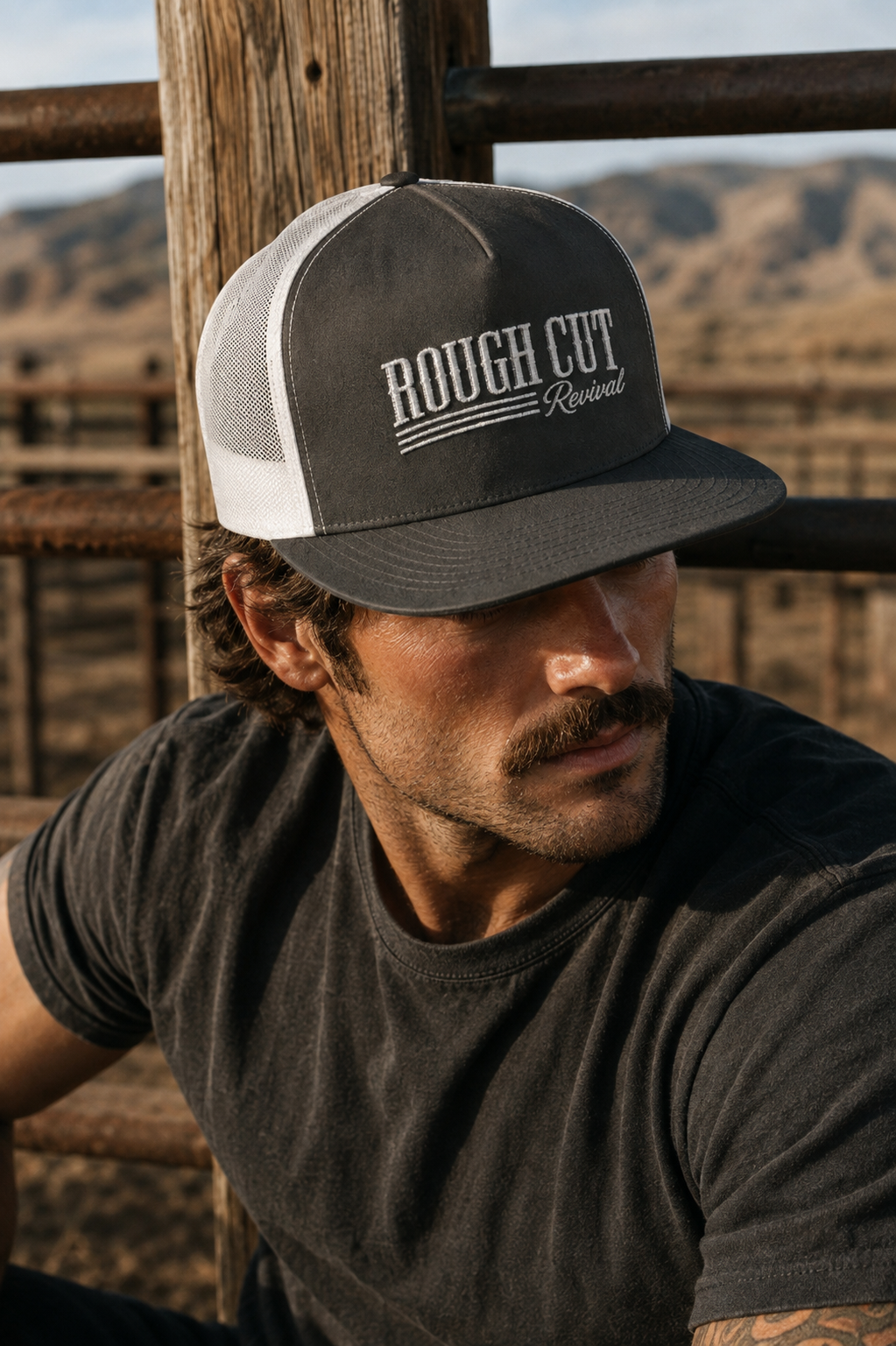 Embroidered Rough Cut — Flatbill Snapback